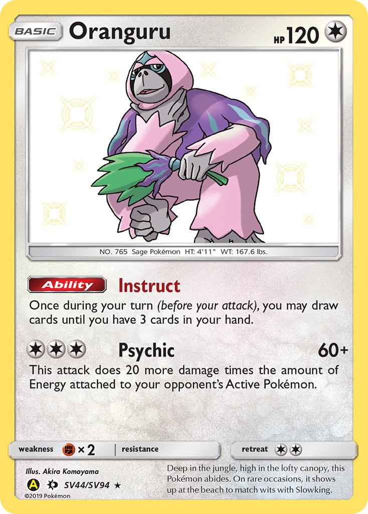 Hidden Fates Oranguru Pokémon card